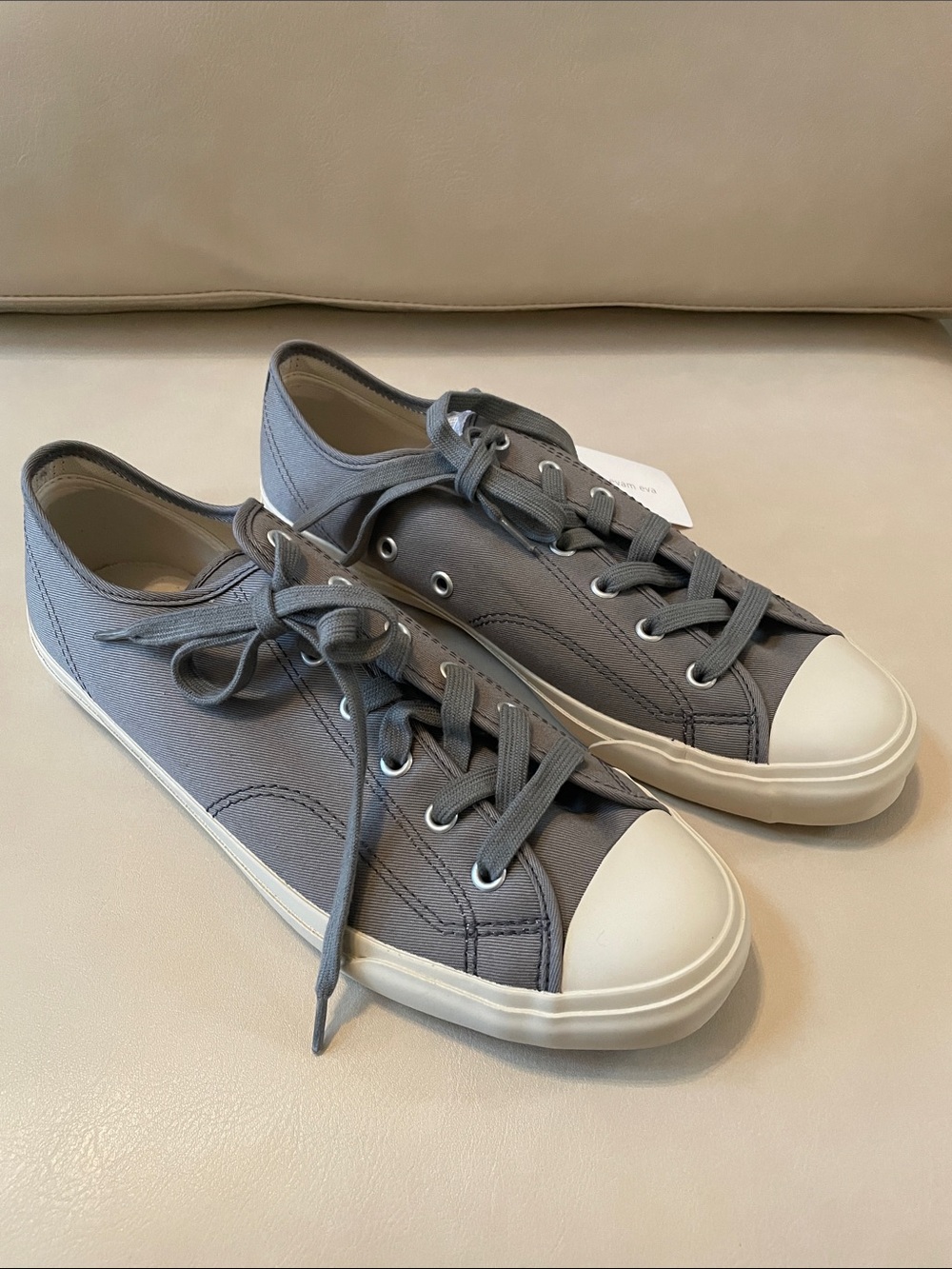 Women’s Casual Gray Canvas Lace-Up Sneakers
